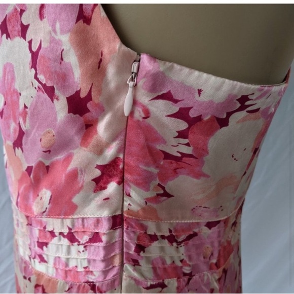 banana republic Y2K early 2000's, silk pink floral midi sheath  Flow dres… - Picture 5 of 12